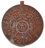 Franciaország 1870. 5Fr érme mintájára készült antik fém öngyújtó 
Antique metal lighter depicting ...