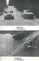 cca 1982 ,,Rally" című szovjet krimi jelenetei és szereplői, 6 db produkciós filmfotó (vitrinfotó, lobbyfotó) nyomdatechnikával sokszorosítva kartonpapírra, egyoldalas nyomással, a használatból eredő (esetleges) kisebb hibákkal, 18x24 cm