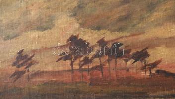 Jelzés nélkül: Vihar előtt. Olaj, vászon, kartonra kasírozva. Apró felületi sérülésekkel (karcokkal)...