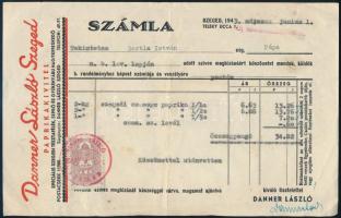 1943 Danner László Paprikakivitel, Szeged fejléces számla