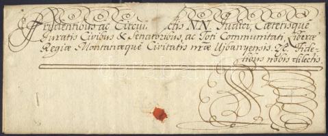 1734 Hivatalos levél Bécsből Újbányára VI. Károly császár sajátkezű aláírásával / Official letter from Vienna to Újbánya with autograph signature of Emperor Carolus VI.