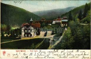 1907 Iglófüred, Bad Zipser Neudorf, Spisská Nová Ves Kupele, Novovesské Kúpele; látkép, villák, szállodák. Feitzinger Ede kiadása / general view, spa, hotel, villa (Rb)