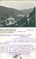 1918 Iglófüred, Bad Zipser Neudorf, Spisská Nová Ves Kupele, Novovesské Kúpele; gyógyfürdő látképe. Iglófüred részvénytársaság visszaigazoló levelezőlapja / spa