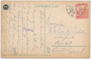 1918 Pécs, indóház, vasútállomás, villamos. Vasúti levelezőlapárusítás 40-1916. (EK)