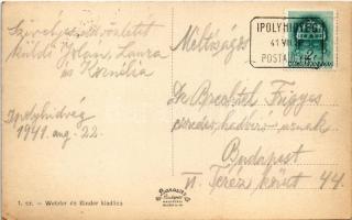 1941 Drégelypalánk, Római katolikus templom, Patak részlet, Szondy kápolna, Drégely vára, Szondy moz...