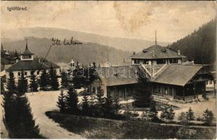 1909 Iglófüred, Bad Zipser Neudorf, Spisská Nová Ves Kupele, Novovesské Kúpele; Vendéglő és nagy fürdőház. Ferencz D. kiadása / spa and restaurant (fl)