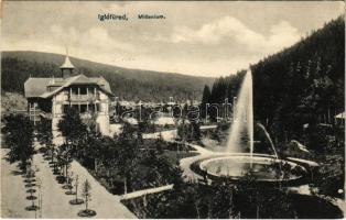 1907 Iglófüred, Bad Zipser Neudorf, Spisská Nová Ves Kupele, Novovesské Kúpele; Millenium szálloda. Wlaszlovits Gusztáv kiadása / hotel villa, spa (EK)