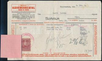 1939 Triesti Kávébehozatali Társaság - Fodor és Bader, Szombathely,Kőszegi utca elején fejléces szám...