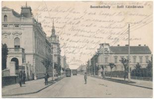 1915 Szombathely, Széll Kálmán utca, villamos (ázott / wet damage)