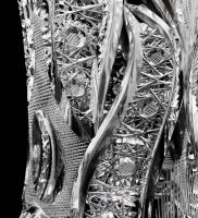 Takács Kristály Pardsasvár ólomkristály váza, gazdag csiszolással díszített, címkével jelzett, hibát...