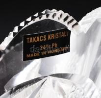 Takács Kristály Pardsasvár ólomkristály váza, gazdag csiszolással díszített, címkével jelzett, hibát...