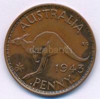 Ausztrália 1943I 1p bronz "VI. György" Bombay-i veret T:VF patina, karc, kis ph
Australia...