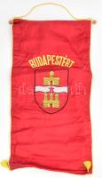 Budapestért nagyméretű szocialista selyem zászló 92x46 cm