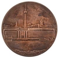 NDK ~1980. "Köztársasági Palota - Berlin" kétoldalas, ezüstözött bronz emlékérem eredeti &...