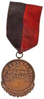 1937. "Műegyetemi Athlétikai és Football Club 1897 I." bronz díjérem díszítménnyel, mellsz...