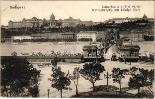 Budapest, Lánchíd a Királyi várral + &quot;IV. Károly király koronázása napján 1916. dec. 30.&quot; So. Stpl.