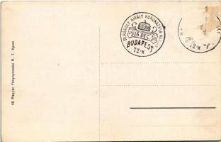 Budapest, Lánchíd a Királyi várral + "IV. Károly király koronázása napján 1916. dec. 30." ...