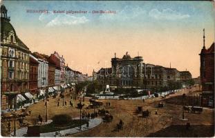 1917 Budapest VII. Keleti pályaudvar, vasútállomás, Baross szobor (EK)