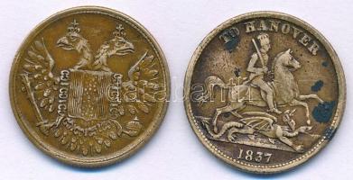 Nagy-Britannia 1849. "Viktória királynő / Hanover" (Cumberland Jack) sárgaréz zseton + DN ...