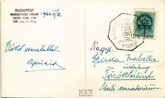 1941 Budapest, Nemzetközi Vásár, Harmatvíz, Kristályvíz, horogkeresztes zászlók, swastika + So. Stpl