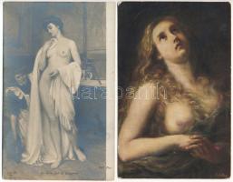 7 db RÉGI erotikus meztelen hölgyes képeslap / 7 pre-1945 erotic postcards with nude ladies
