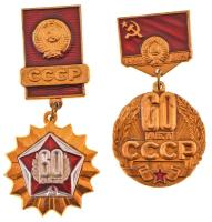 Szovjetunió 1982. &quot;60 éves a Szovjetunió&quot; fém jelvény (2xklf) T:UNC Soviet Union 1982. &quot;60th anniversary of the Soviet Union&quot; metal badge (2xdiff) C:UNC