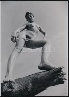 cca 1969 Erdei kalandok, szolidan erotikus felvételek, 2 db modern nagyítás, 21x15 cm