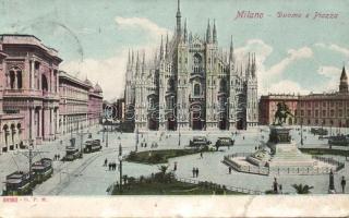 Milan cathedral with trams (Rb)