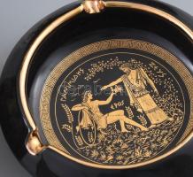 4 darab klf, 24k arannyal díszített görög dísztárgy, jelzéssel, kis kopással, m: 16 cm alatt