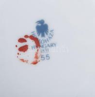 Hollóházi 4 darab tárgy, klf mintákkal, kopással, m: 17,5 cm alatt