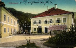 1912 Szklenófürdő, Sklené Teplice; Úri fürdő, gyógyszertár / spa, bath, pharmacy (EK)