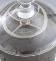 Régi kávéfőző. Fém, zománcozott fém, üveg, m: 33 cm