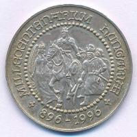 1996. "Millecentenárium - Magyarország ezeregyszáz éves 896-1996" kétoldalas jelzett Ag emlékérem (5,87g/0.835/27mm) T:AU patina