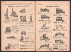 1928 Kertész Tódor árjegyzék, benne játékokkal is! 84p. Kissé megviselt állapotban