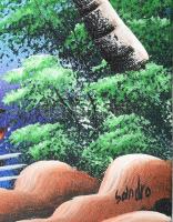 Sandro jelzéssel: Vitorlás. Olaj, vászon. 25x15 cm