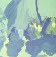 Jelzés nélkül: Expresszív táj. Tempera, papír. Üvegezett fakeretben. 28x19,5 cm