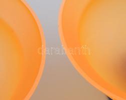 cca 1960, feltehetően német designer: narancs-kék színezésű kínáló pár. Anyagában színezett, savmara...