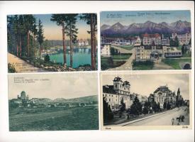 14 db RÉGI felvidéki város képeslap vegyes minőségben: sok Magas-Tátra / 14 pre-1945 Upper Hungarian town-view postcards in mixed quality: many High Tatras