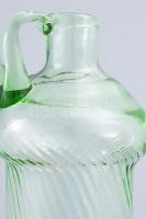 Zöld üvegpalack. Parád, cca 1900, anyagában színezett csavartbordás hutaüveg, hibátlan, m: 30,5