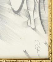 MCP jelzéssel: Kerékpárversenyzők. Olaj, farost. Dekoratív, üvegezett, kissé sérült fakeretben. 24x1...