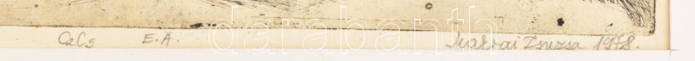 Makrai Zsuzsa (1944-): Holdfényben, 1978. Rézkarc, papír, jelzett, művészpéldány E.A. jelzéssel, pas...