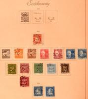 Vegyes régi külföldi bélyegek, gyűjteménymaradvány Turul albumban (Csehszlovákia, Dánia, Finnország,...