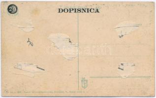 Pöstyén, Pistyan, Piestany; vasútállomás. Vasúti levelezőlapárúsítás / Bahnhof / railway station (ly...