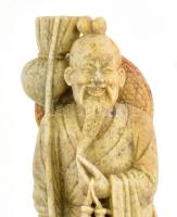 Kínai bölcs. Faragott zsírkő, minimális kopottsággal, m: 25,5 cm