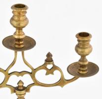 Antik háromágú gyertyatartó, m: 38 cm