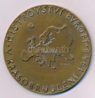 Csehszlovákia 1948. &quot;Műkorcsolya Európa Bajnokság 1948 - Prága&quot; egyoldalas bronz emlékérem (59mm) T:AU Czechoslovakia 1948. &quot;Mistrovství Evropy v Krasobruslení 1948 - Praha (European Figure Skating Championship 1948 - Prague)&quot; one-sided bronze commemorative medal (59mm) C:AU