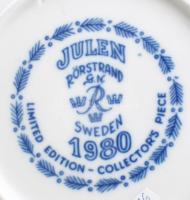 3 darab skandináv karácsonyi tányér, 1971-1980, jelzett, hibátlan, d: 15-21 cm