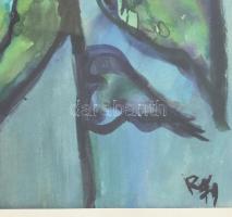 Olvashatatlan jelzéssel: Virágok. Akvarell, papír. Üvegezett fakeretben. 41,5x29 cm