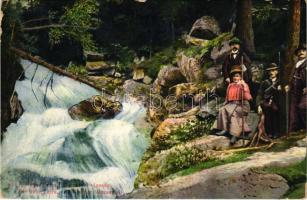 1918 Tátra, Magas-Tátra, Vysoké Tatry; Tarpataki vízesés / Kohlbacher Wasserfall / waterfall (EB)