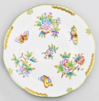 Herendi Viktória mintás lapos tányér szett, 6 db, jelzett, hibátlan, d: 25,5 cm